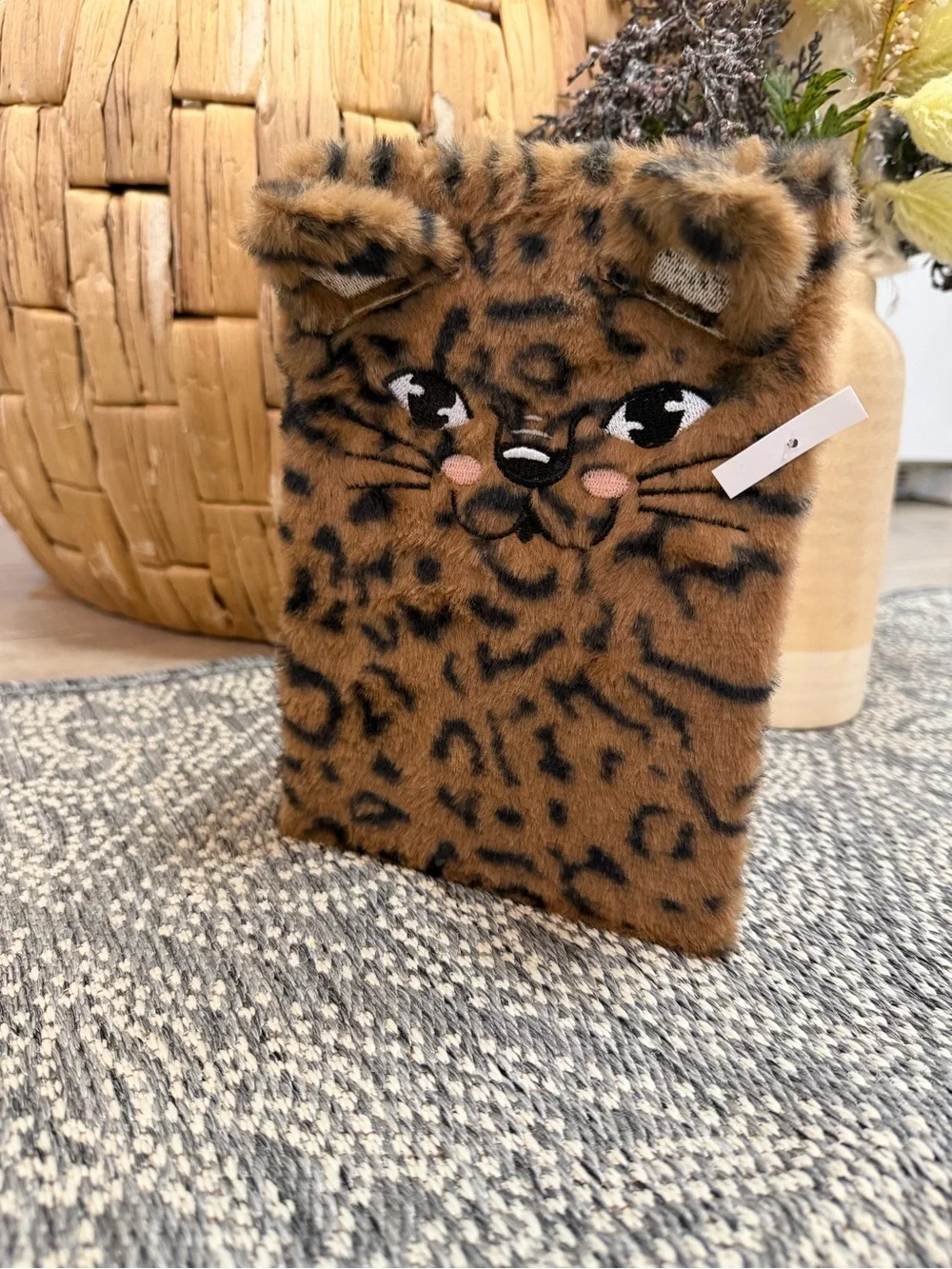 New Leopard Animal Print Plush Journal Faux Fur Journal Cat/Leopard